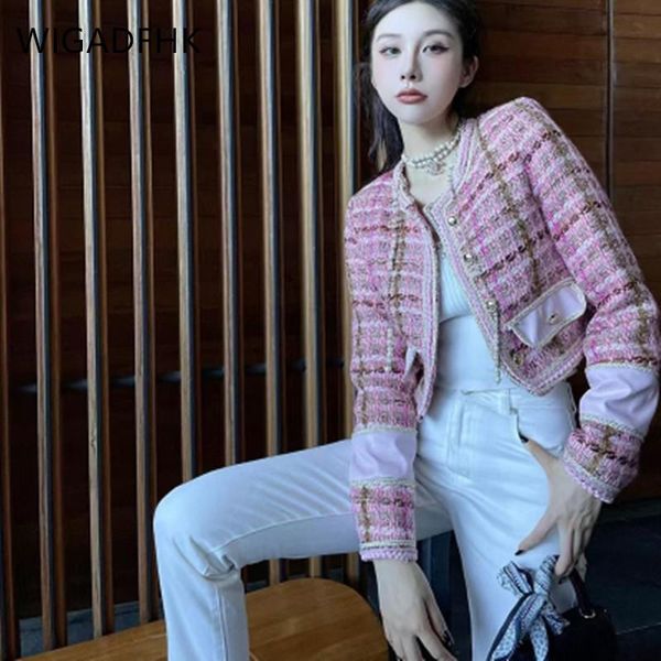 women's jackets high-quality 2021 autumn and winter small fragrance jacket fashion lady style temperament tweed short trend, Black;brown
women's jackets high-quality 2021 autumn and winter small fragrance jacket fashion lady style temperament tweed short trend, Black;brown