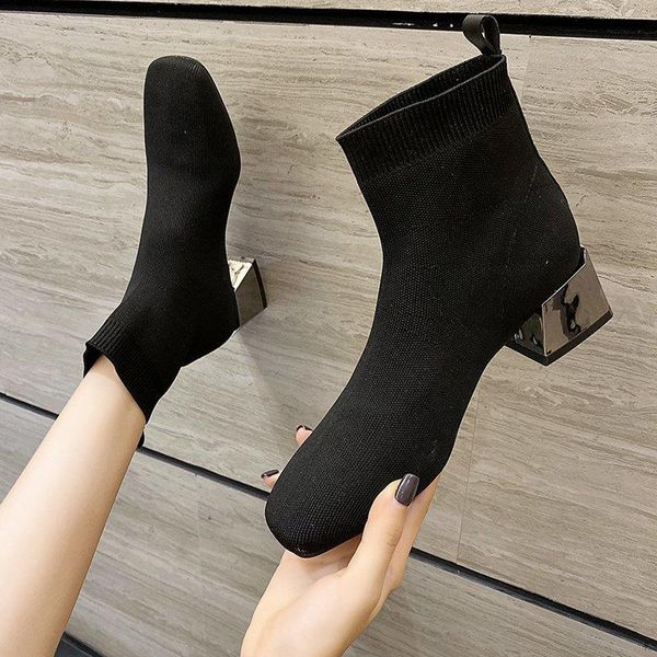 boots stretch knit autumn women socks square heel ankle for high heels knitting fashion tube short mujer botas, Black
boots stretch knit autumn women socks square heel ankle for high heels knitting fashion tube short mujer botas, Black