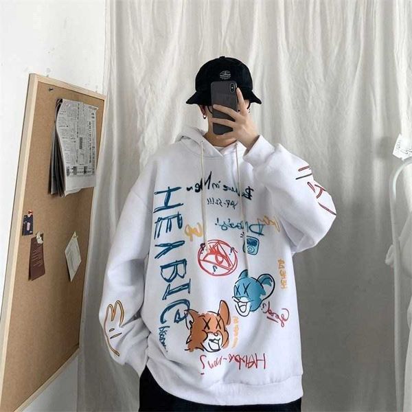 graffiti sweater men's hooded fashion brand and winter hip hop loose trend versatile autumn coat, Black
graffiti sweater men's hooded fashion brand and winter hip hop loose trend versatile autumn coat, Black