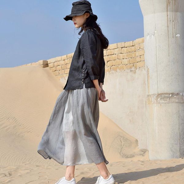 skirts scuwlinen 2021 spring summer women elastic waist patchwork double layer long ramie s1040, Black
skirts scuwlinen 2021 spring summer women elastic waist patchwork double layer long ramie s1040, Black