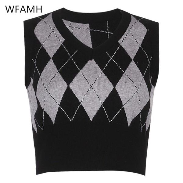 spring fashion contrast color rhombus short hedging knitted vest women's v-neck sleeveless polyester sweater vests, Black;white
spring fashion contrast color rhombus short hedging knitted vest women's v-neck sleeveless polyester sweater vests, Black;white