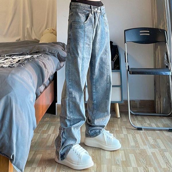 women's jeans 2022 for men and women vintage embroidered baggy pocket button split denim pants blue
women's jeans 2022 for men and women vintage embroidered baggy pocket button split denim pants blue