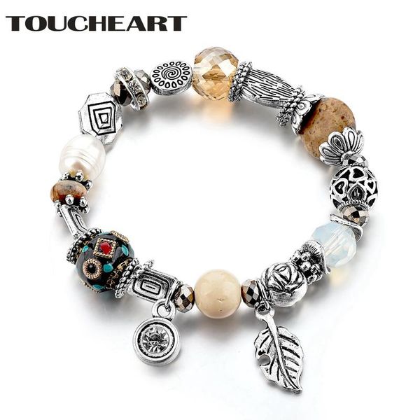 charm bracelets toucheart wholesale big bead diy stainless steel boho bracelet for women with tree leaf & bangles sbr170051, Golden;silver
charm bracelets toucheart wholesale big bead diy stainless steel boho bracelet for women with tree leaf & bangles sbr170051, Golden;silver