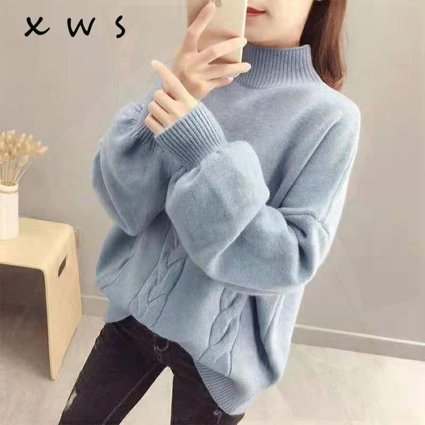 women's sweaters 2021 casual oversize autumn winter turtleneck sweater pullover women long sleeve loose basic female thick knitted, White;black
women's sweaters 2021 casual oversize autumn winter turtleneck sweater pullover women long sleeve loose basic female thick knitted, White;black
