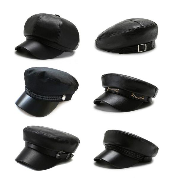 stingy brim hats sboy cap women pu eight panel hat women's baker girl caps retro big large female black beret, Blue;gray
stingy brim hats sboy cap women pu eight panel hat women's baker girl caps retro big large female black beret, Blue;gray