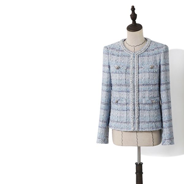 autumn winter elegant fashion slim classic blue plaid wool blend coat and jacket women coats yj92, Black
autumn winter elegant fashion slim classic blue plaid wool blend coat and jacket women coats yj92, Black