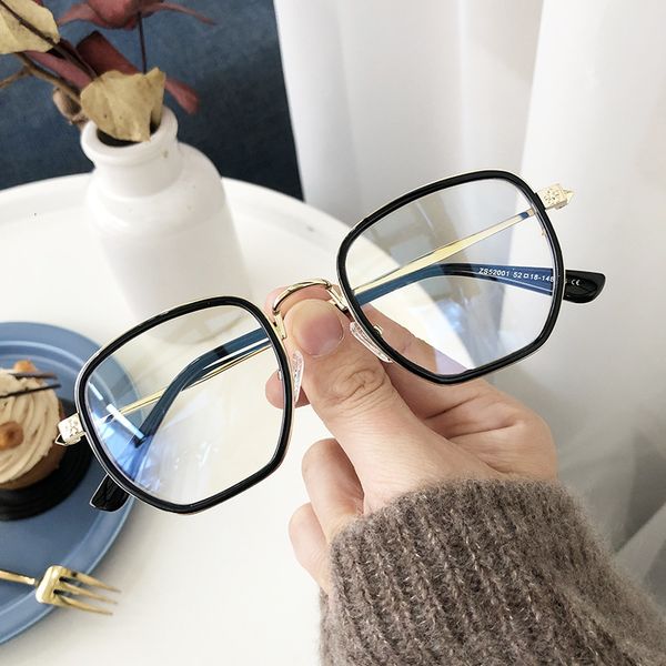 tr90 harajuku square large frame transparent glasses women's anti blue lens plain myopia, White;black
tr90 harajuku square large frame transparent glasses women's anti blue lens plain myopia, White;black