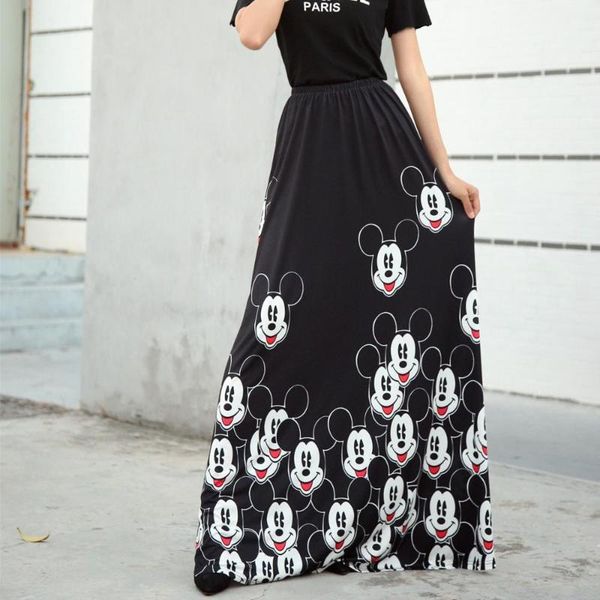 summer casual cartoon printed women's long skirt fashion temperament elegant elastic band width loose skirts, Black
summer casual cartoon printed women's long skirt fashion temperament elegant elastic band width loose skirts, Black