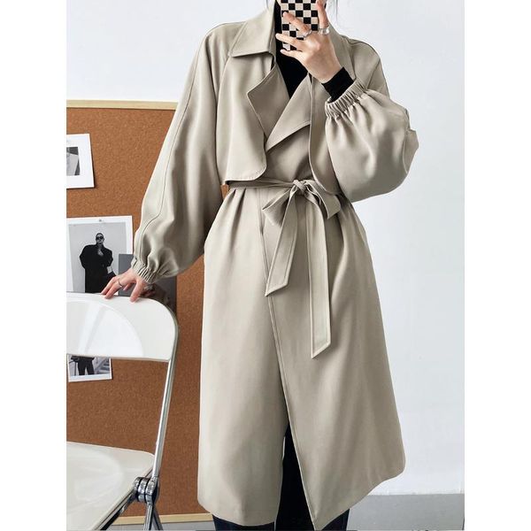 women's trench coats mooirue autumn winter women beige coat lantern sleeve long windbreaker 2021 thin waist, Tan;black
women's trench coats mooirue autumn winter women beige coat lantern sleeve long windbreaker 2021 thin waist, Tan;black