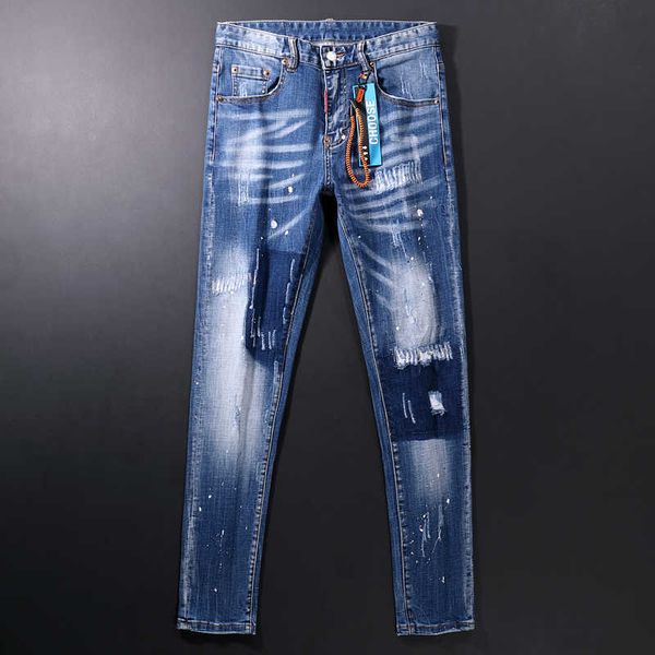 men's jeans fashion streetwear elastic cotton ripped for retro painted designer hip hop slim denim pants 6x7x, Blue
men's jeans fashion streetwear elastic cotton ripped for retro painted designer hip hop slim denim pants 6x7x, Blue