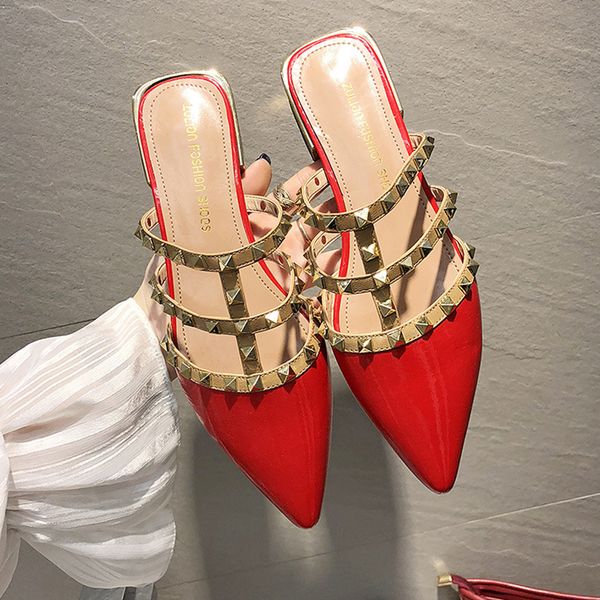 women flat shoes riveting hollow set foot out sandals pointed banquet slippers 2021 new asakuchi single shoes woman shoes m, Black
women flat shoes riveting hollow set foot out sandals pointed banquet slippers 2021 new asakuchi single shoes woman shoes m, Black