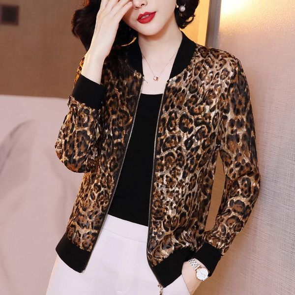 women's jackets 2021 spring autumn middle age women sreetwear leopard zipper jacket female long sleeve casual baseball coat outwear t24, Black;brown
women's jackets 2021 spring autumn middle age women sreetwear leopard zipper jacket female long sleeve casual baseball coat outwear t24, Black;brown