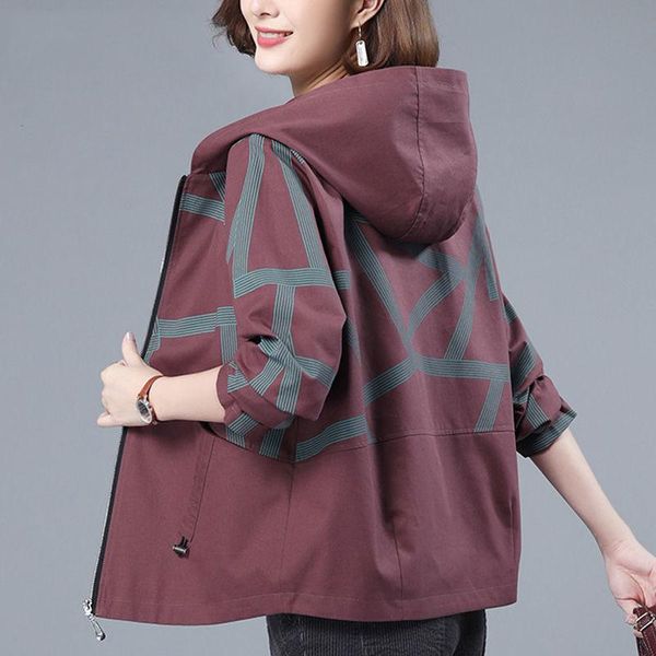 women's jackets mom clothing coats spring autumn print hooded short coat plus size 4xl loose cotton windbreaker female all-match casual, Black;brown
women's jackets mom clothing coats spring autumn print hooded short coat plus size 4xl loose cotton windbreaker female all-match casual, Black;brown