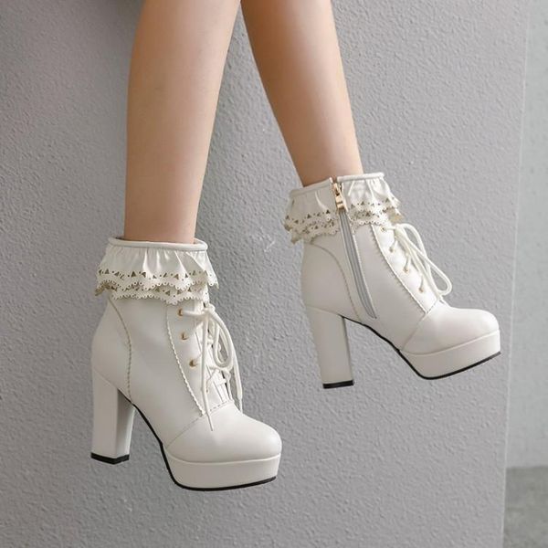 dress shoes autumn and winter sweet short boots lolita thick heels platform high, Black
dress shoes autumn and winter sweet short boots lolita thick heels platform high, Black