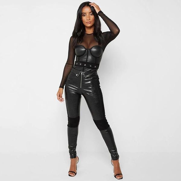 women's pants & capris women 2021 autumn winter black with zipper high waist patchwork leather skinny street wear, Black;white
women's pants & capris women 2021 autumn winter black with zipper high waist patchwork leather skinny street wear, Black;white