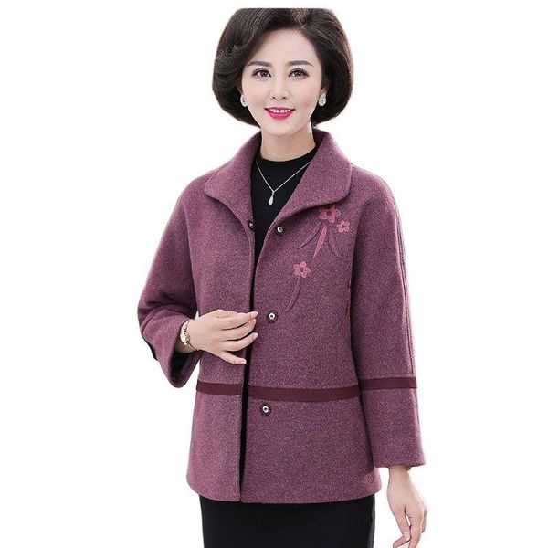 women's wool & blends 2021 autumn winter woolen cloth coat short embroidered single-breasted loose large size ladies jacket, Black
women's wool & blends 2021 autumn winter woolen cloth coat short embroidered single-breasted loose large size ladies jacket, Black
