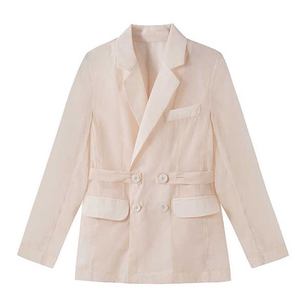 perhaps u women transparent beige chiffon blazer sash seethrough c0154 210529, White;black
perhaps u women transparent beige chiffon blazer sash seethrough c0154 210529, White;black