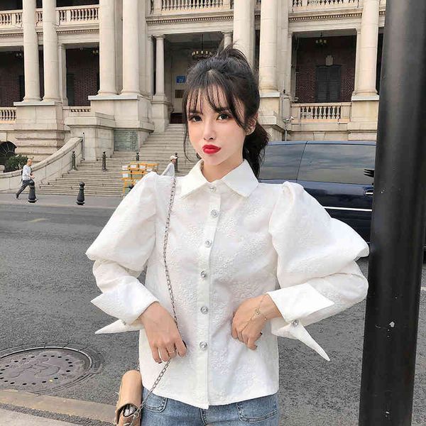 women's knits & tees mesh embroidery blouse long puff sleeve turn down collar shirts female spring elegant fashion ladies ol styl, White
women's knits & tees mesh embroidery blouse long puff sleeve turn down collar shirts female spring elegant fashion ladies ol styl, White