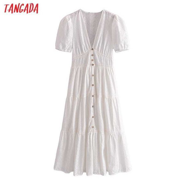 tangada summer women romantic embroidery cotton dress short sleeve v neck buttons females midi dresses vestidos 3h521 210609, Black;gray
tangada summer women romantic embroidery cotton dress short sleeve v neck buttons females midi dresses vestidos 3h521 210609, Black;gray