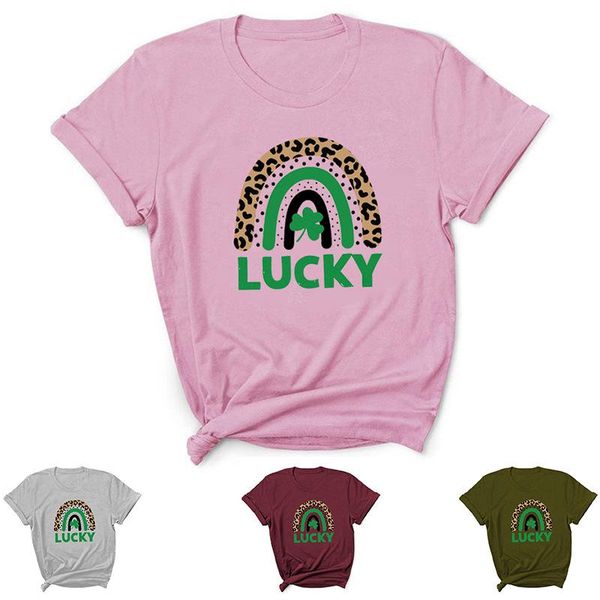 women's t-shirt lucky shamrock rainbow letter print women t shirt short sleeve o neck loose tshirt ladies tee camisetas mujer, White
women's t-shirt lucky shamrock rainbow letter print women t shirt short sleeve o neck loose tshirt ladies tee camisetas mujer, White