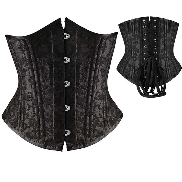 woman bustiers womens plus size 24 steel boned waist trainer corset short bustier steampunk jacquard underbust slimming shaper cincher corse, Black;white
woman bustiers womens plus size 24 steel boned waist trainer corset short bustier steampunk jacquard underbust slimming shaper cincher corse, Black;white