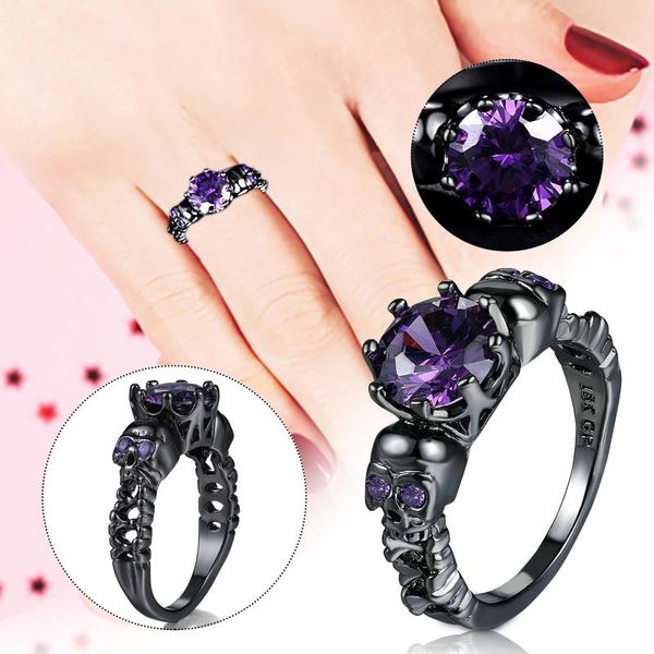 bangle skull shaped with purple diamond crystal rings women men fashion carving bridal rhinestone heart multicolor charms jewelry gift, Black
bangle skull shaped with purple diamond crystal rings women men fashion carving bridal rhinestone heart multicolor charms jewelry gift, Black
