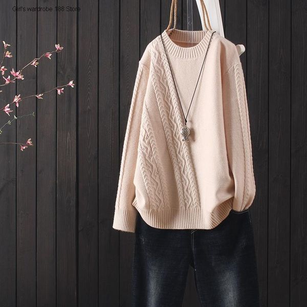 women's sweaters the collection of autumn and winter loose versatile pure color jacquard round neck pullover sweater for leisure, White;black
women's sweaters the collection of autumn and winter loose versatile pure color jacquard round neck pullover sweater for leisure, White;black