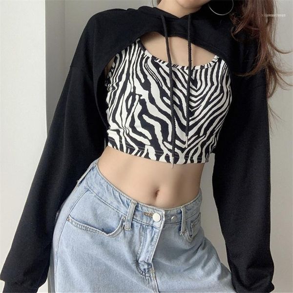 women's t-shirt spring autumn striped tank and cropped 2pieces ladies long sleeve hooded pullovers club punk 1, White
women's t-shirt spring autumn striped tank and cropped 2pieces ladies long sleeve hooded pullovers club punk 1, White