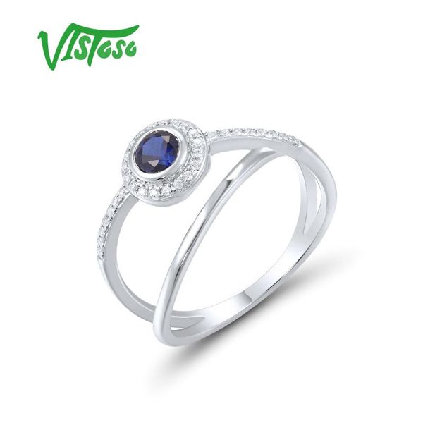 cluster rings vistoso pure 14k 585 white gold ring for women shining diamond blue sapphire crossover wedding engagement gift fine jewelry, Golden;silver
cluster rings vistoso pure 14k 585 white gold ring for women shining diamond blue sapphire crossover wedding engagement gift fine jewelry, Golden;silver