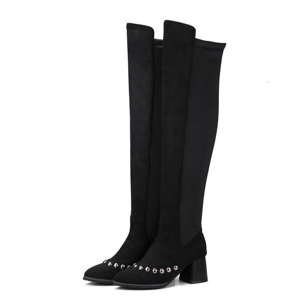 boots olomm' woman winter on her knee in square heels boots rivets pointed finger of black foot women's office shoes size eua 3-16
boots olomm' woman winter on her knee in square heels boots rivets pointed finger of black foot women's office shoes size eua 3-16