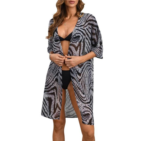 summer animal print bikini cover ups women loose fit half sleeve see through cardigan dresses beach wear dress women's swimwear, White;black
summer animal print bikini cover ups women loose fit half sleeve see through cardigan dresses beach wear dress women's swimwear, White;black