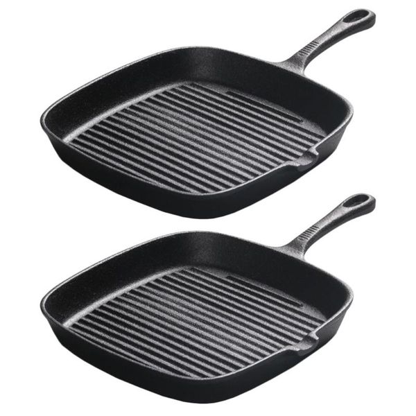 pans 2pcs cast iron steak frying pan uncoated western striped square kitchen accessories(black)
pans 2pcs cast iron steak frying pan uncoated western striped square kitchen accessories(black)