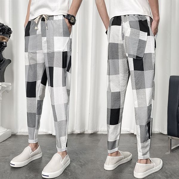 men's pants spring and summer plaid slim fashion drawstring casual men streetwear korean hip hop harem mens trousers rbs4, Black
men's pants spring and summer plaid slim fashion drawstring casual men streetwear korean hip hop harem mens trousers rbs4, Black
