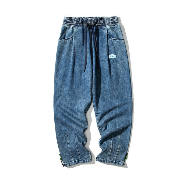 men's jeans casual trend washed straight trousers retro tide brand loose can be tied to the feet wild, Blue
men's jeans casual trend washed straight trousers retro tide brand loose can be tied to the feet wild, Blue
