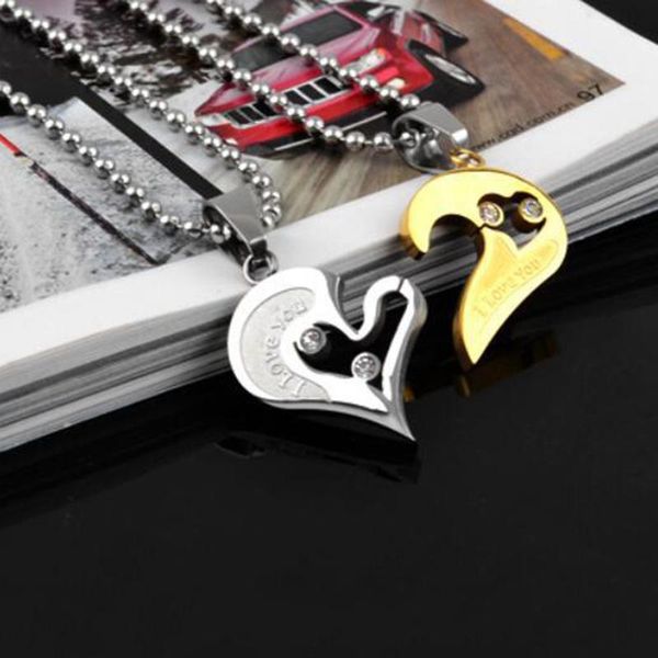 pendant necklaces 2pcs/set i love you rhinestone inlaid matching heart couple lovers necklace chain choker fashion jewelry for women, Silver
pendant necklaces 2pcs/set i love you rhinestone inlaid matching heart couple lovers necklace chain choker fashion jewelry for women, Silver