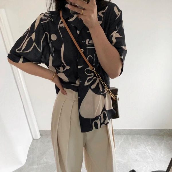 women's blouses & shirts women shirt 2021 spring and summer style printed short-sleeved single-breasted, White
women's blouses & shirts women shirt 2021 spring and summer style printed short-sleeved single-breasted, White