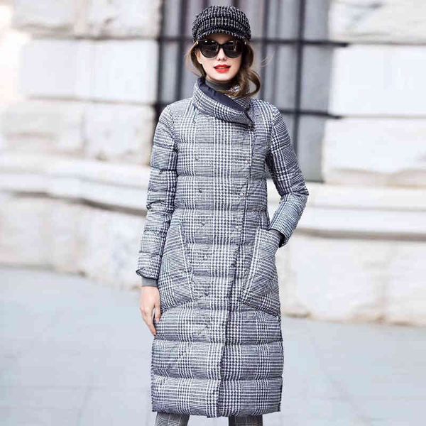 women's down & parkas 2022 duck jacket winter long thick double sided plaid coat female warm parka for slim clothes 1g9r, Black
women's down & parkas 2022 duck jacket winter long thick double sided plaid coat female warm parka for slim clothes 1g9r, Black