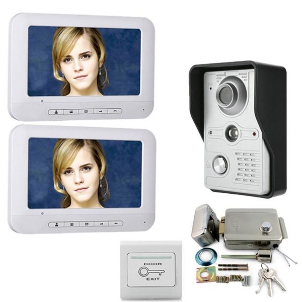 inch lcd 2 monitors video door phone doorbell intercom kit 1-camera 2-monitor night vision with ir-cut hd 700tvl camera phones
inch lcd 2 monitors video door phone doorbell intercom kit 1-camera 2-monitor night vision with ir-cut hd 700tvl camera phones