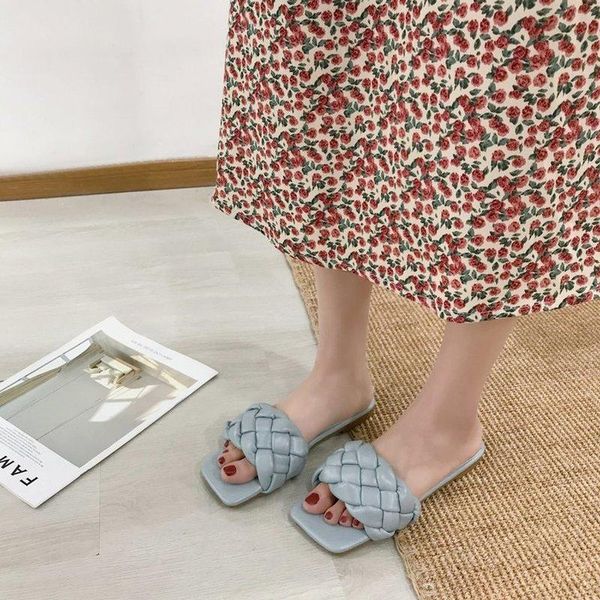 slippers women's woven pu leather ladies summer shoes fashion casual flats glamour women beach, Black
slippers women's woven pu leather ladies summer shoes fashion casual flats glamour women beach, Black