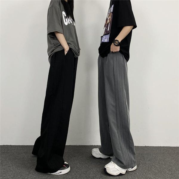 men's suits & blazers four seasons vertical striped trousers floor dragging wide leg pants loose casual men and women, White;black
men's suits & blazers four seasons vertical striped trousers floor dragging wide leg pants loose casual men and women, White;black
