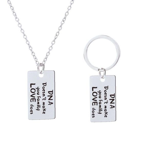 keychains stainless steel inspirational necklace jewelry lettering pendant keyring family gift dna doesn`t make you love, Silver
keychains stainless steel inspirational necklace jewelry lettering pendant keyring family gift dna doesn`t make you love, Silver