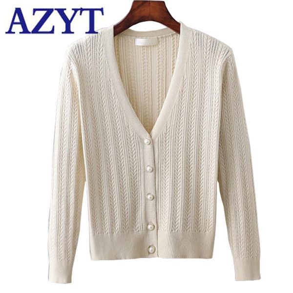 women's knits & tees azyt spring summer hollow out knitted cardigan female 2021 fashion v neck elegant lady knitwear women casual swea, White
women's knits & tees azyt spring summer hollow out knitted cardigan female 2021 fashion v neck elegant lady knitwear women casual swea, White