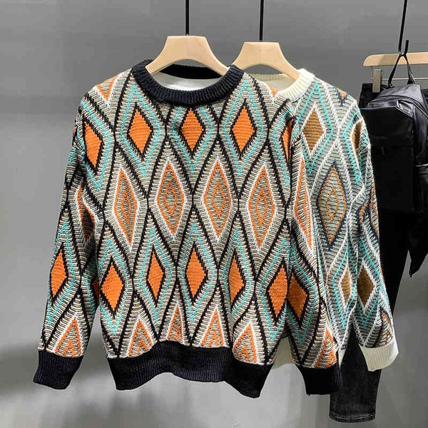 tee 2021 new autumn and men loose winter thick men's couple trend round neck sweater top, White;black
tee 2021 new autumn and men loose winter thick men's couple trend round neck sweater top, White;black