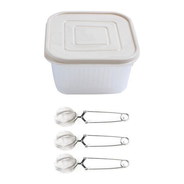 storage bottles & jars green onion crisper kitchen ginger garlic box beige with 3pcs snap ball tea strainer and handle
storage bottles & jars green onion crisper kitchen ginger garlic box beige with 3pcs snap ball tea strainer and handle