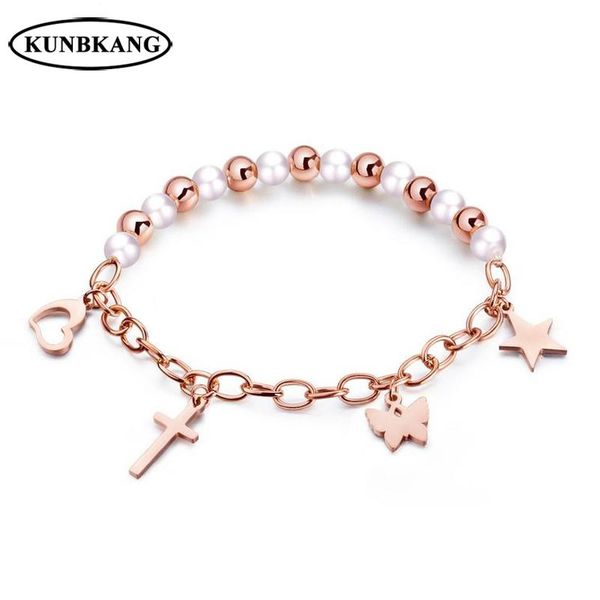 link, chain women pearl cross bracelet rose gold color stainless steel christian bracelets bangles pendent love heart jewelry gift, Black
link, chain women pearl cross bracelet rose gold color stainless steel christian bracelets bangles pendent love heart jewelry gift, Black