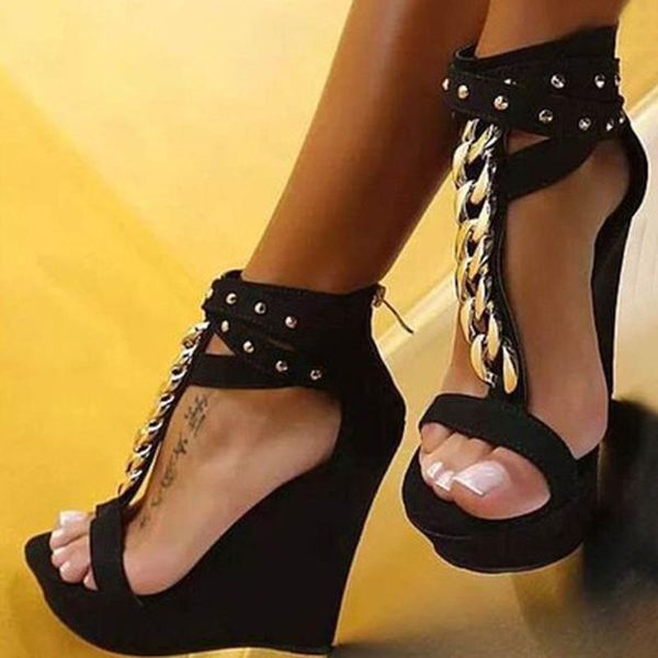 dress shoes 2021 gladiator women sandals high heels fashion chain platform wedges for womens shoe, Black
dress shoes 2021 gladiator women sandals high heels fashion chain platform wedges for womens shoe, Black