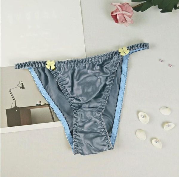 women's panties solid color silk satin lace-up bikini briefs underwear lingerie lace knickers, Black;pink 
women's panties solid color silk satin lace-up bikini briefs underwear lingerie lace knickers, Black;pink