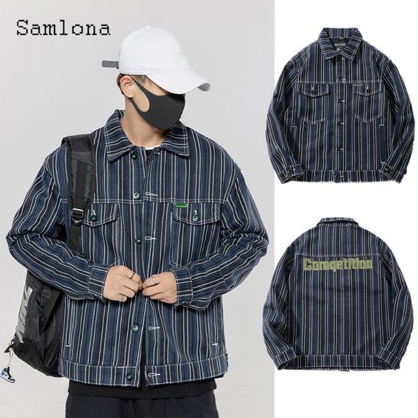 men's jackets samlona plus size 4xl mens single breasted model letter print outerwear kpop style 2021 autumn fashion stripes overcoats, Black;brown
men's jackets samlona plus size 4xl mens single breasted model letter print outerwear kpop style 2021 autumn fashion stripes overcoats, Black;brown