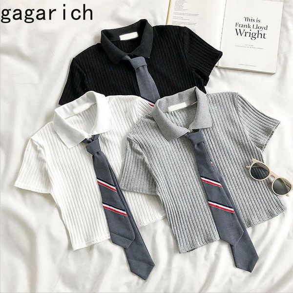women's sweaters gagarich women short sleeve sweater korean style crop female summer 2021 fashion tie collar casual pullover, White;black
women's sweaters gagarich women short sleeve sweater korean style crop female summer 2021 fashion tie collar casual pullover, White;black