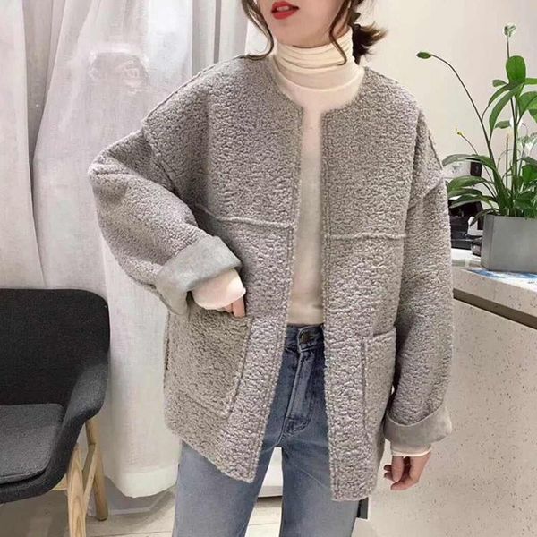 women's jackets korean coats women jacket long sleeve cardigans female pocket plush casual fleece outwear winter warm overcoat, Black;brown
women's jackets korean coats women jacket long sleeve cardigans female pocket plush casual fleece outwear winter warm overcoat, Black;brown